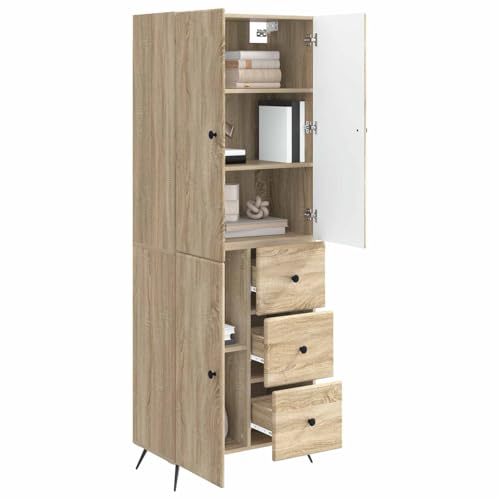 vidaXL Juego de armarios 2 pcs Roble Sonoma Madera de ingeniería, Conjunto Elegante, Muebles funcionales, Ahorro de Espacio, jardín, cómodo Interior para casa o Patio