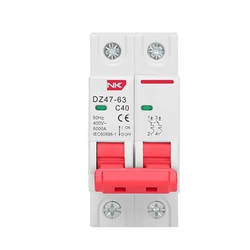 Disjoncteur DZ47 contre les surcharges de circuit court 2P 6A courbe C pour réseau 400V