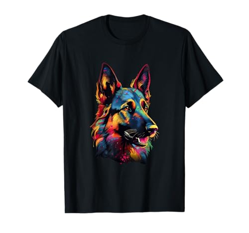 German Shepherd Lover Colorful Pop Art T-Shirt