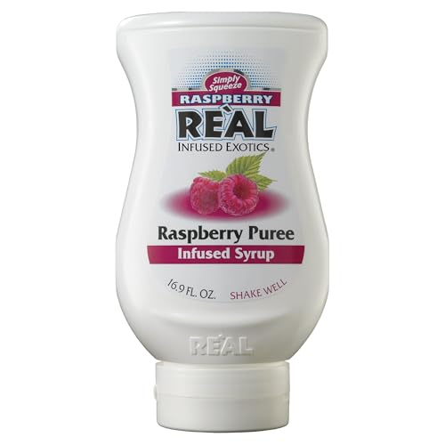 Reàl Syrup | Raspberry Puree Infused Fruit Syrup | Made with Real Fruit | 500ml |Natural Ingredients| Cocktails Baking Smoothies Mixing Drinks Desserts