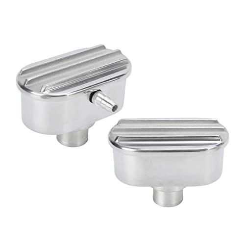 Dioche Pour Moteur PCV Couvercle de Soupape en Aluminium Reniflard PCV Combo Kit à Ailettes Ovale Poli 6100FP Pour Remplacement, 6101FP, Pièces Compatibles