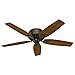 Hunter Fan Company, 53314, 52 inch Newsome Premier Bronze Low Profile Ceiling Fan with LED Light Kit and Pull Chain