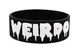 Weirdo Black Silicone Emo Wristband Bracelet