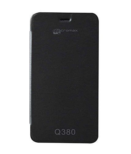 COVERNEW Flip Cover for Micromax Canvas Spark Q380 Flip Cover - Black 1FlippMicromaxQ380Black
