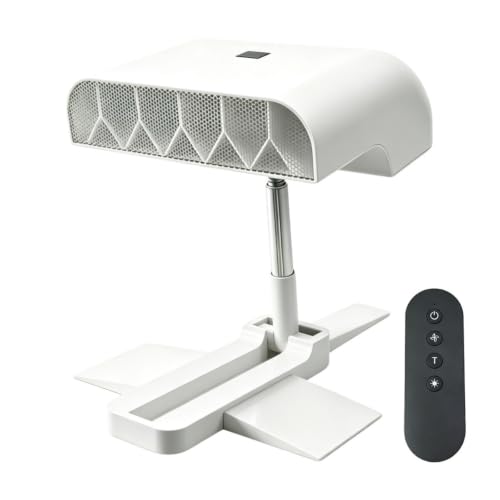 RKXKJ Ventilador De Refrigeración, Circulador De Aire para Debajo De La Sábana, con 5 Velocidades Y Control Remoto, Altura Ajustable, Recargable, con Temporizador, Funcionamiento White