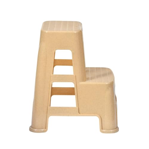 Image of Nilkamal STL21 Step Stool for Home, Bedroom, Bathroom, Kitchen, Living Room, Office, Adult, Kids, Children's and Garden Stool with 100Kg Load Capacity (Marble Beige)