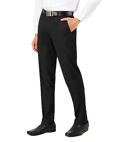 Image of Mc Henry Men's Stretchable Wrinkle Free Self Design Formal Trousers
