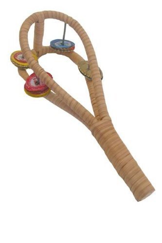 Africa Heartwood Project African Bottle Cap Sistrum - 11" Double Sistrum Shaker Tambourine with Recycled Metal Caps - Authentic Percussion Instrument, Handcrafted in Ghana