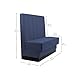 FDP Six-Channel Single-Sided Two Person Commercial-Grade Durable Vinyl Restaurant Booth Seat Heavy-Duty Wall-Flush Boutique Design for Diner, Lounge and Cafeteria Seating, Fully Assembled - Navy