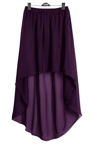 Indian Trendy Chiffon Asym Skirt High Low Maxi Asymmetrical Beach Summer Cover-ups