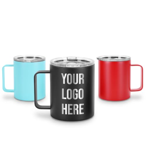 Image of Custom Logo 12 oz Coffee Mug, Engraved Corporate Gift Cup