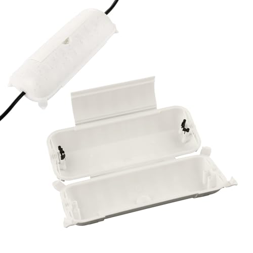 2 Pack of Outdoor IP44 Waterproof Connection Box by Restmo, Weatherproof Electrical Extension Cord Cover, Safety Seal Enclosure to Protect Holiday Lighting Decorations, Power Tools, Fountains, White