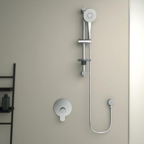 Ideal Standard BC808AA Idealrain Wandanschlussbogen mit Rückflussverhinderer, Schlauchanschluss Dusche Duschschlauch Adapter Universal, Wandmontage, Badezimmer Bad Zubehör, Chrom