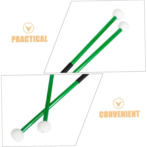 Baquetas de aluminio con punta de fieltro verde miniatura 3