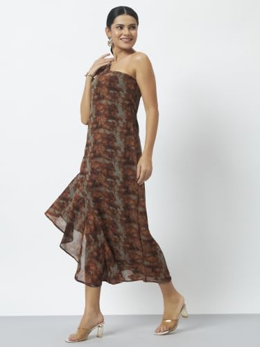 Image of Trend Arrest.ed Women's Floral One-Shoulder Cocktail Dress | Asymmetrical Hem with Lining | Adjustable & Removable Pads | Elegant Fit for Party, Wedding & Special Occasions