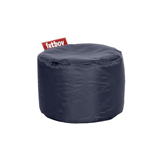 Fatboy® Point kruk nylon Blauw | ronde kruk | trendy poef/voetenbank/bijzettafel | 35 x ø 50 cm