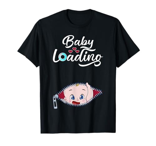 Pregnancy Announcement Baby Loading Cute Peek a Boo T-Shirt