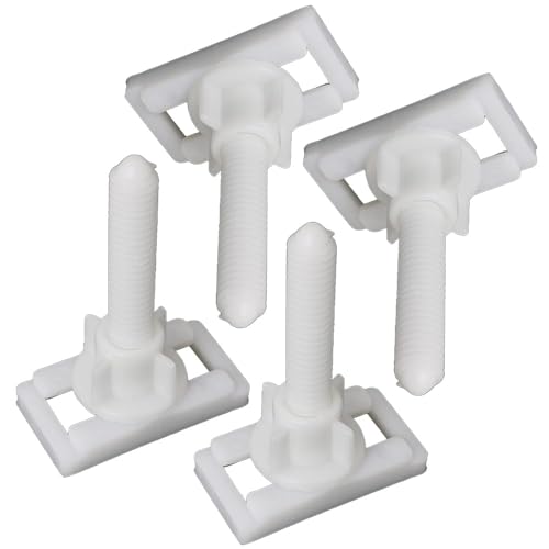 Recopilación de Inodoros de una pieza los mejores 10. 49 Juego de 4 tornillos rectangulares para asiento de inodoro con arandelas de tuercas, tornillos de fijación de asiento de inodoro de plástico, piezas de repuesto de tornillo de...
