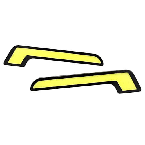 Image of COB L-Shaped 12V LED DRL Light, 7 cm, Super Bright, White and Yellow, Daytime Running Lights