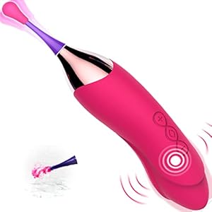 Hochfrequenz Klitoris Nippel Vibratoren für sie, Doppelkopf Vibratoren mit 8 Frequenzmodi Aufladbar G-Punkt Vibratoren Silikon Dildos Sexspielzeug Klitoris Stimulator Analvibratoren für Frauen
