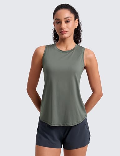 Image of CRZ YOGA Lightweight Racerback Tank Top | Workout, Moisture Wicking, Classic Fit, Hip Length, Reflective Spots, Sleeveless Shirts for Women