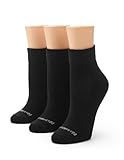 No Nonsense Women’s Cushioned Mesh Quarter Top Ankle Socks - Premium Comfort for Women, New Black - 3 Pair Pack, 4-10