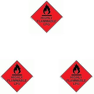 Viking Signs LN951-S10-V "Highly Flammable LPG" Sign, Vinyl, 100 mm x 100 mm