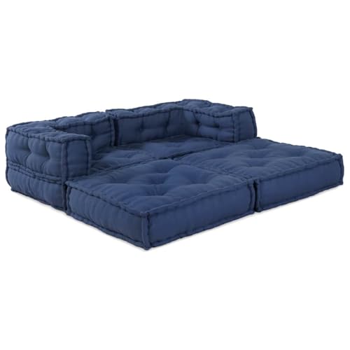 Sofá modular tela añil de 2 plazas para decoración de casa y jardín 7