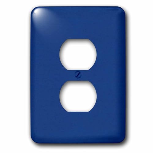 Cache-prise motif jean bleu foncé avec 2 prises de courant multicolores 3dRose lsp_204773_6