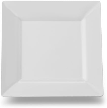 EMI Yoshi EMI-SP6W Square Plastic Dessert Plate, 6.5-Inch, White, 120 Per Case