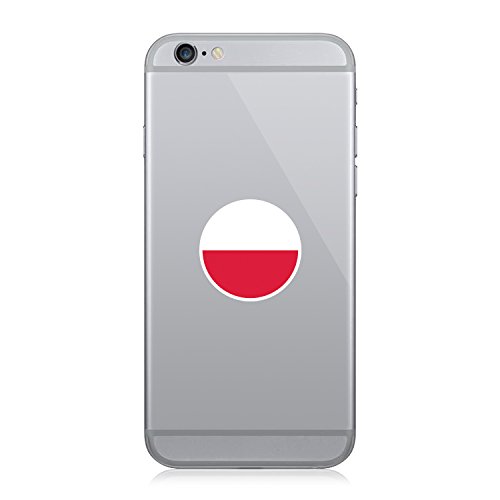 Round Polish Flag - Cell Phone Sticker - Decal - Die Cut