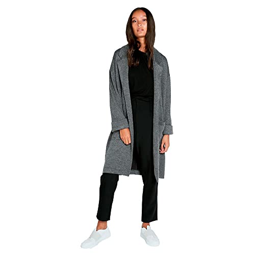 PIECES Damen Pcdorita 3/4 Coatigan Noos Mantel, Dark Grey Melange, S EU