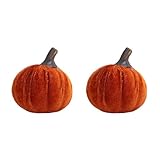 Snorvixre Calabaza artificial realista de tela flocada para interior y exterior. Utiliza la decoración de cultivos para decoraciones de mesa de Acción de Gracias, decoraciones de mesa de festivales