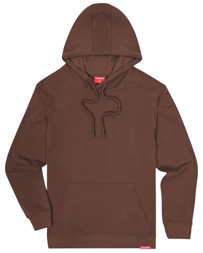 Kingsted Dark Brown Hoodie for Men Super Soft Lightweight Sweatshirt Premium Terry Fabric Classic Everyday Comfort Fit (Brown Large)