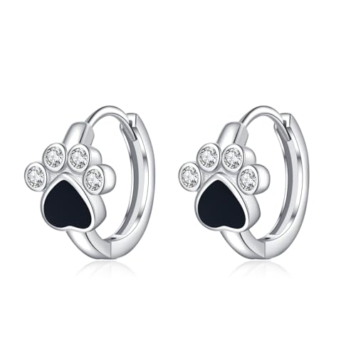 Boucles d'oreilles pattes de chat argent pour célébrer l'amour de nos animaux