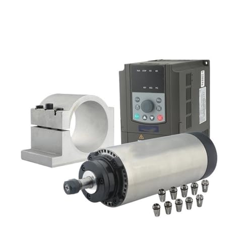 Engraving 1.5KW CNC Milling Machine Set 220V/380V Air-Cooled Spindle Motor+ER16/ER11 Chuck +Inverter+80mm Bracket Tool Engraving Accessories(1.5kw ER11 kit,220V)