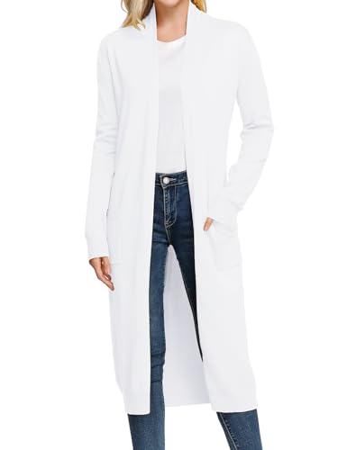 Image of GRACE KARIN Essential Solid Open Front Maxi Long Knitted Cardigan Sweater for Women