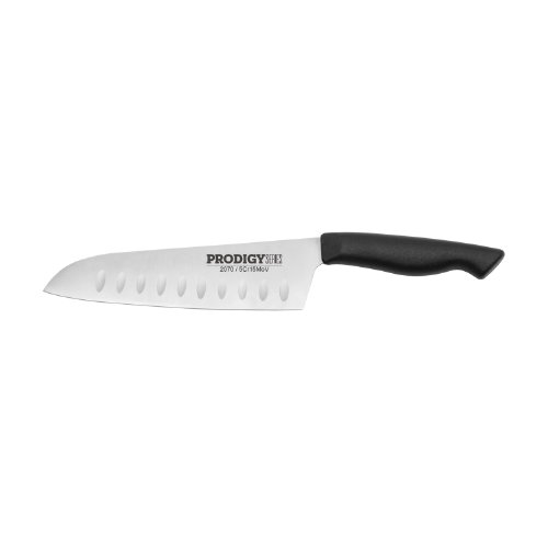 Ergo Chef Prodigy Series Stamped Santoku Knife with Grip Handle, 7-Inch