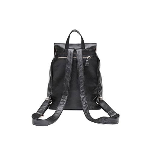 Backpacks Women's Casual Leather Handbags And Backpacks Travel Leather Ladies' Bags (Color : Black)3