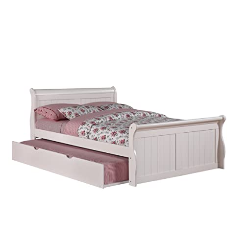 Donco Kids Full Sleigh Twin Trundle Bed In White #TOP3
