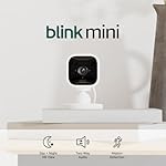 Blink Mini - Compact indoor plug-in smart security camera, 1080p HD video, night vision, motion detection, two-way audio, easy set up, Works with Alexa – 1 camera (White)