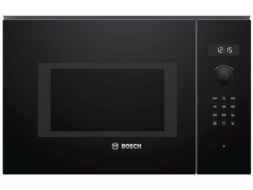Bosch BEL554MB0 Serie 6 Einbau-Mikrowelle, 38 x 59 cm, 900 W, Drehteller 31,5cm, Türanschlag Links, AutoPilot 8 8 Automatikprogramme, Reinigungsunterstützung, LED-Touchdisplay