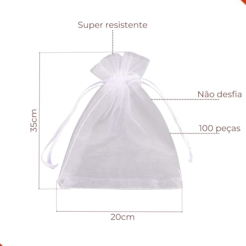 Saco De Organza Para Chinelos 20x35cm Kit Com 100 Unidades
