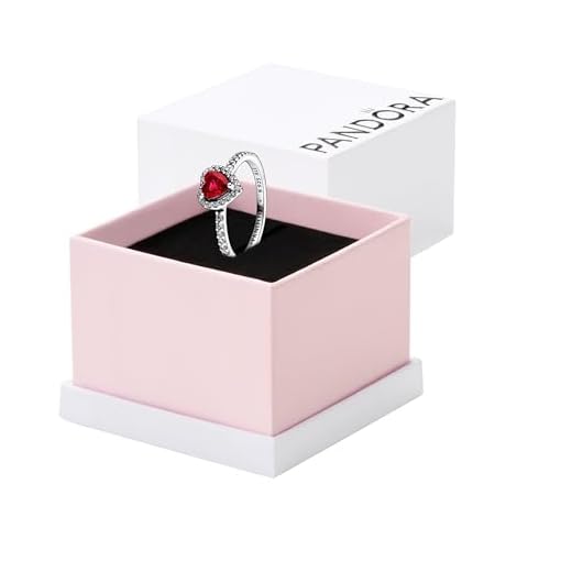 PANDORA Elevated Red Heart Ring