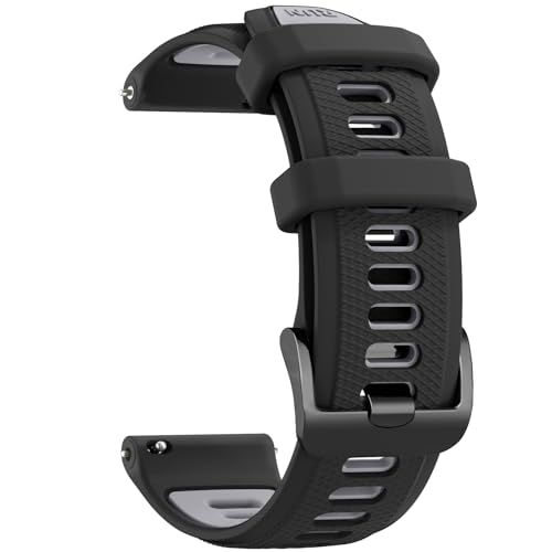 Image of Epova Quick Release Compatible with Garmin Vivoactive 5 Strap/Vivoactive 6/3, Forerunner 165/55/645/245-20mm Silicone Sport Replacement Strap for Venu/Venu 2 Plus/Venu SQ/SQ 2 - Black Gray