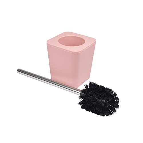 douceur d'intérieur 6ASB228RS Brosse WC Effet Soft Touch Rose Poudré 11,5 x 11,5 x 38,5 cm