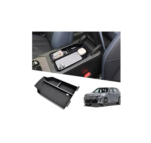 JYMAOYI Center Console Organizer Compatible with BMW X3 2025 2026, ABS Plastic & Anti-Slip Rubber Center Console Storage Box with Charging Hole, Center Organizer for 2025 BMW X3 Accessories