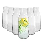 6X 1200ml Glass Water Jug - 'Brocca' Range - Juice Carafe Decanter for Water, Wine, Iced Tea - by Argon Tableware