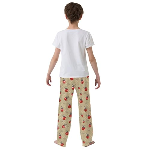 Ladybug Love Boys Long Pants Soft Trousers Elastic Waist Kids Lounge Bottoms with Pockets S-XL3