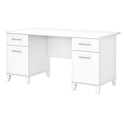Bush Furniture Somerset Office Desk with Drawers, 60W, White
